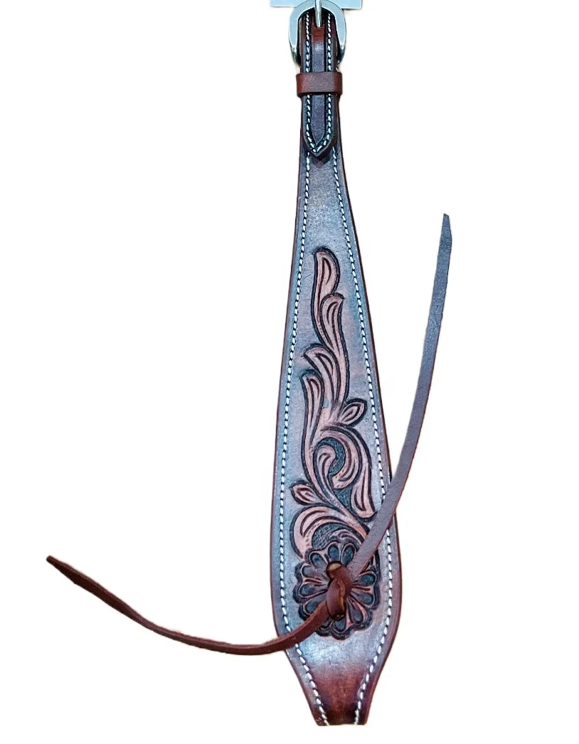 Premium Quality Leather Western Horse One Ear With Hand Carving Customised Design Headstall For Horse Riding At Affordable Price