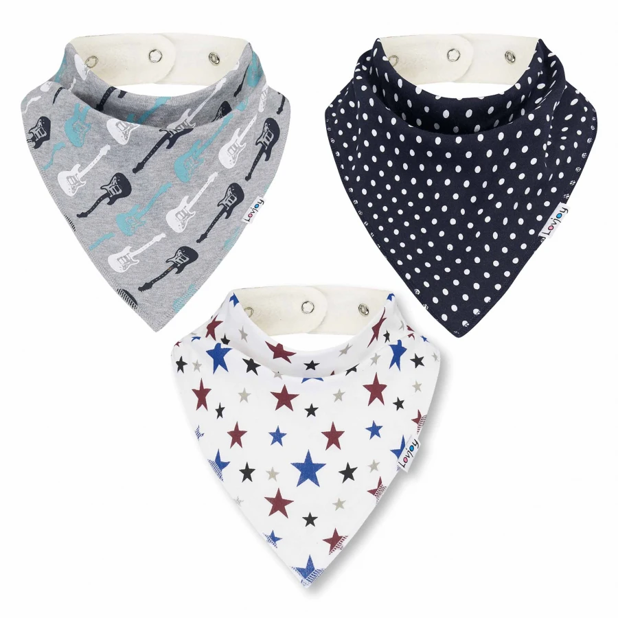 Latest Cotton Bib Baby Drool Towel Organic 100% Cotton Muslin Bandana Baby Bibs Star Pattern Nature Machine Washable Baby Bibs