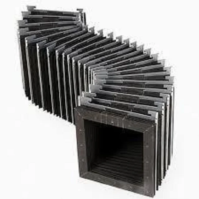 Rectangular accordion bellows cover guard shield flame retardant textile dust cover for CNC laser cutting machine