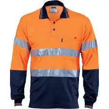 HF OEM EN473 Reflective High Visibility Heavy Duty Outdoor Work Safety Work Shirt Industrial Engineering Uniform Workwear