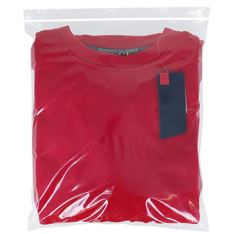 Custom Printed Transparent Zip Lock Slider Bag Reusable Frosted Poly Slider for Clothing Plastic