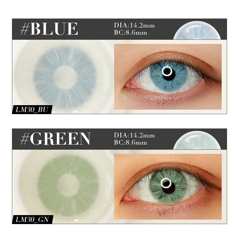 Customized disposable gray wholesale Leemoo META yearly color eye lens contact lenses colour len with power for lady mini