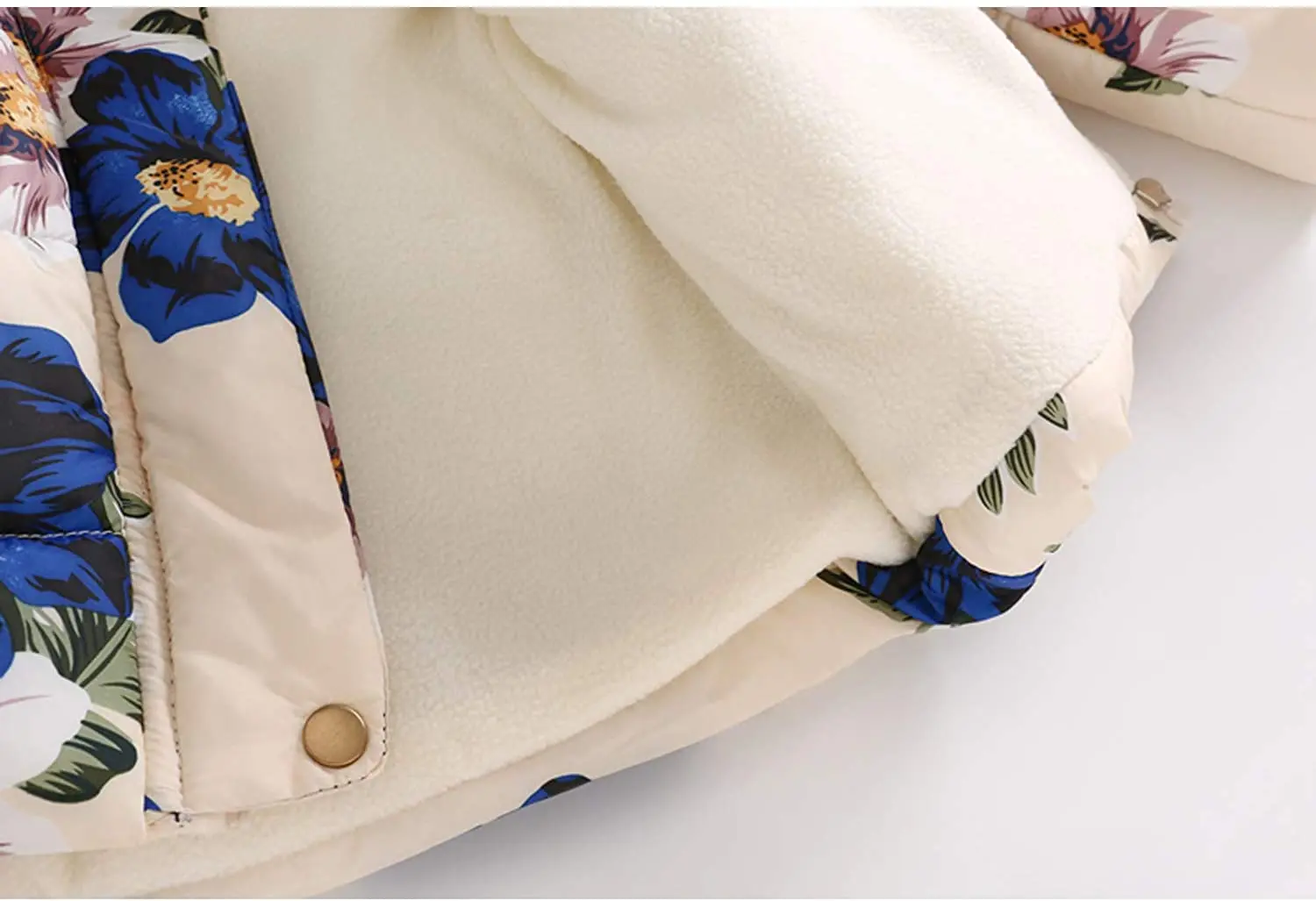 custom Wholesale OEM high quality full print kid winter coat girl with fur hood full pattern print fur hood girls kid sets