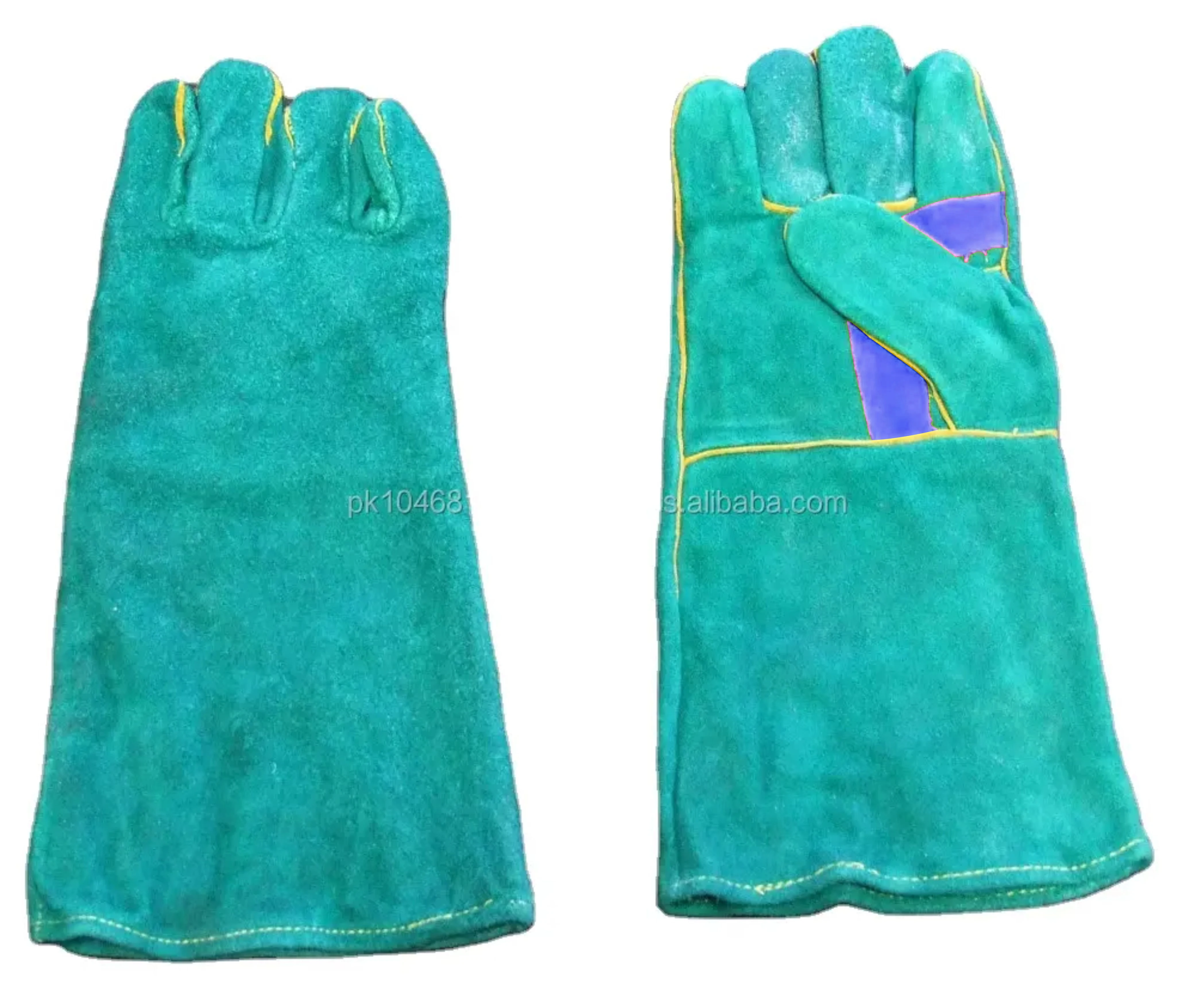 Cowhide Split Leather BBQ Gloves Cotton Lining Heavy Duty Construction Welding Industrial Work Heat Resistant Safety Protection