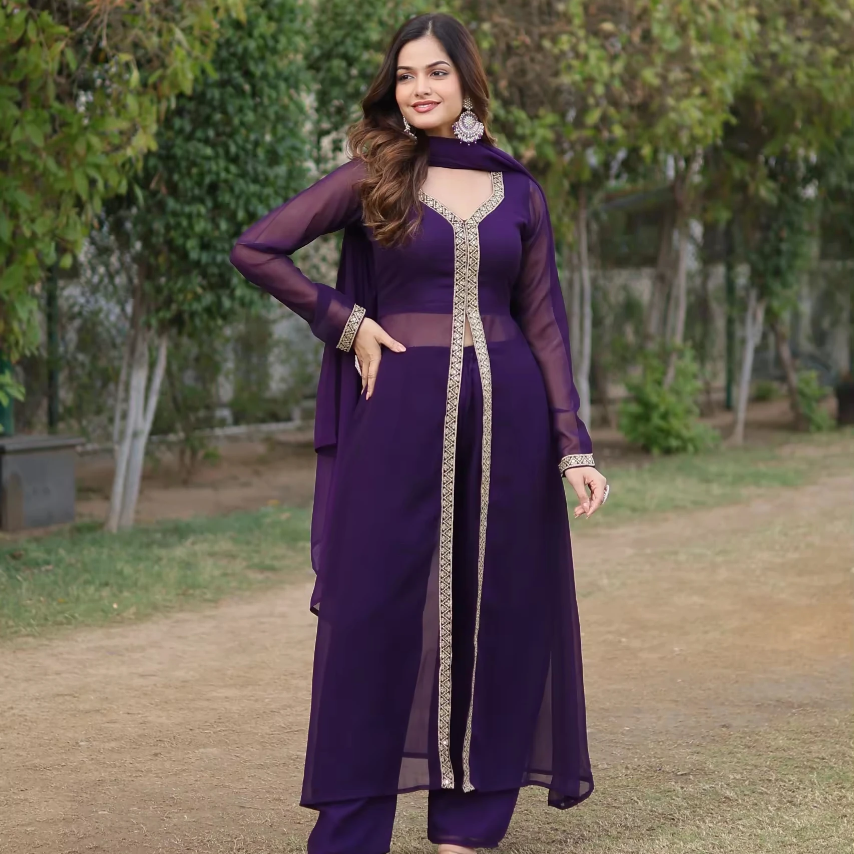 Designer Faux Blooming With Embroidery work with dupatta, Pakistani Salwar Kameez Dupatta Dress, Wedding function wear.