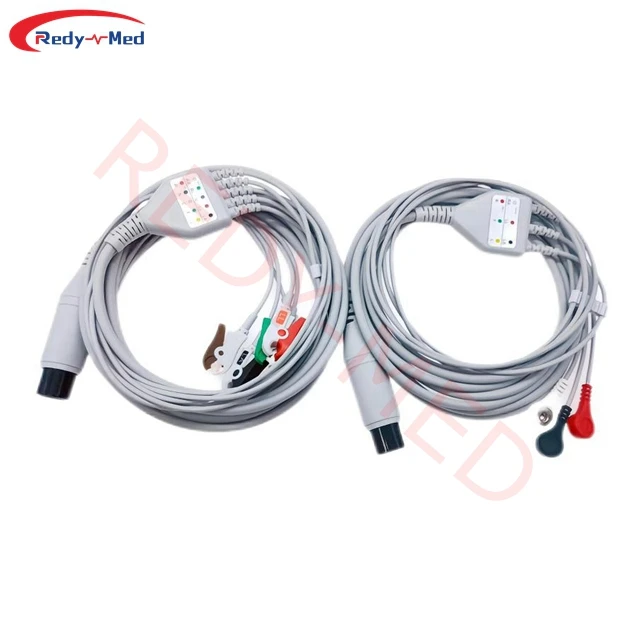 GENERAL/AAMI 6PINS ECG CABLE WITH 5 LEADWIRES AHA for Edan&Mindray