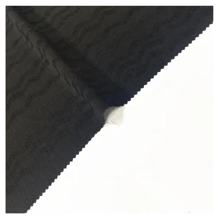 Fine Quality Custom Polyester Jacquard Fabric for Abaya Jet Black Color
