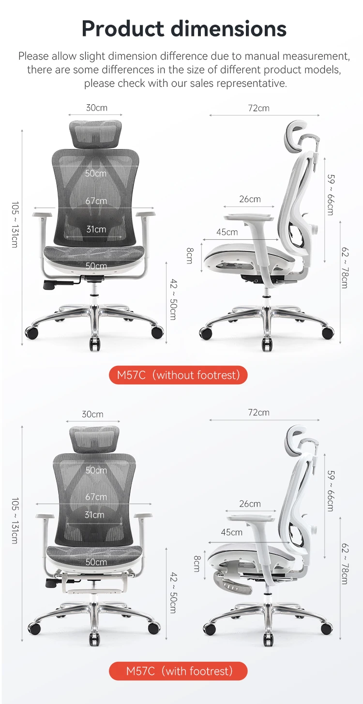 (SIHOO M57C )Home Mesh Ergonomic stair lift Chair With Foot Rest