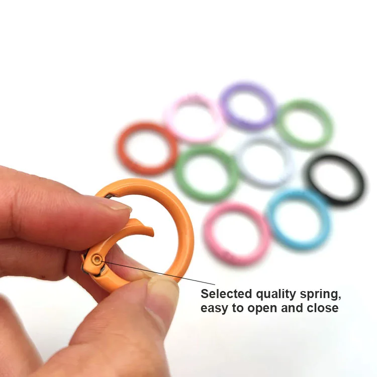 YYX Round Spring Snap Hooks Open Gate O Ring Carabiner Clip Round Ring Carabiner O Shape Spring Ring