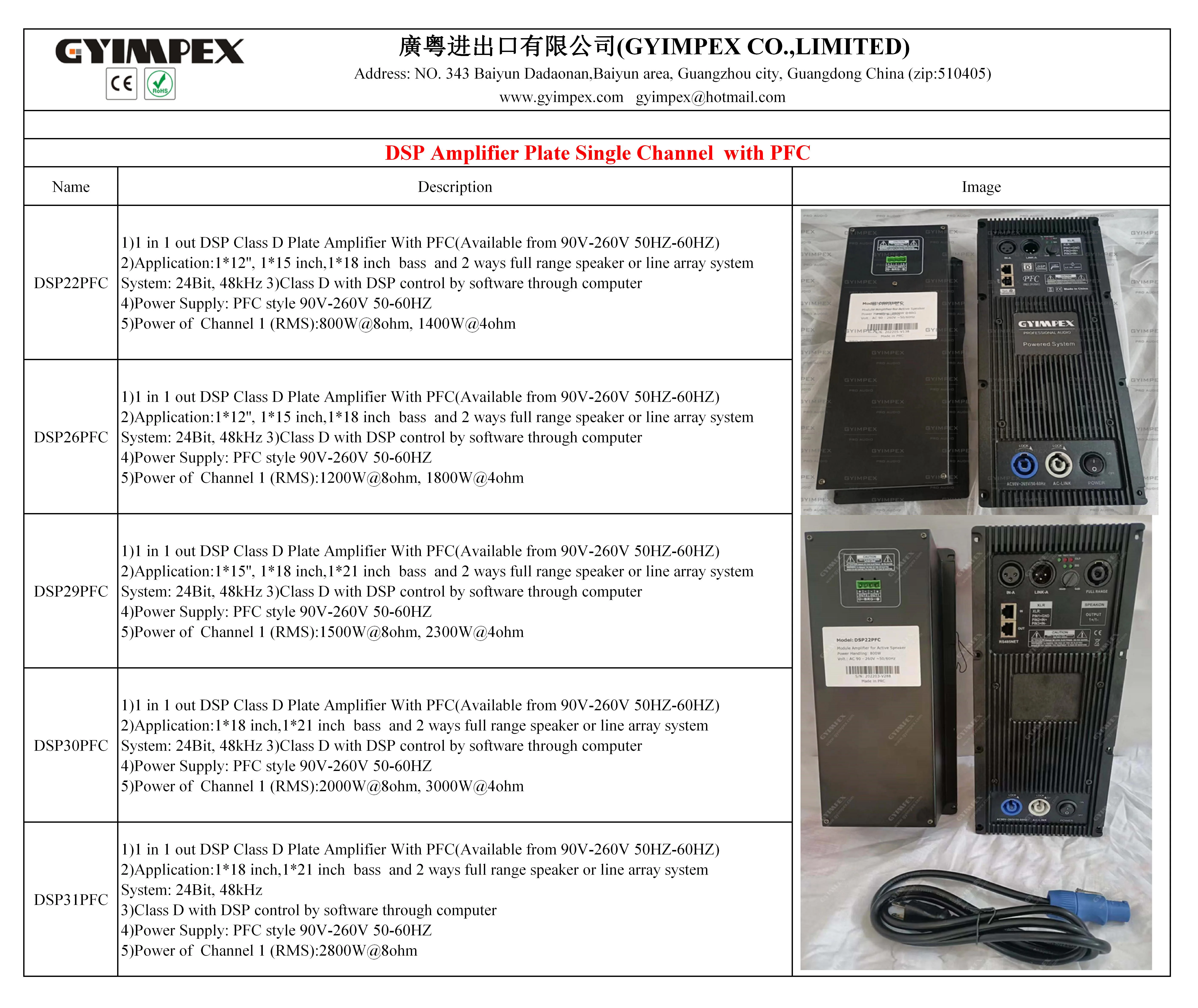 3000W DSP 90v-260v переменного тока 50-60 Гц pfc одноканальный модуль усилителя активные