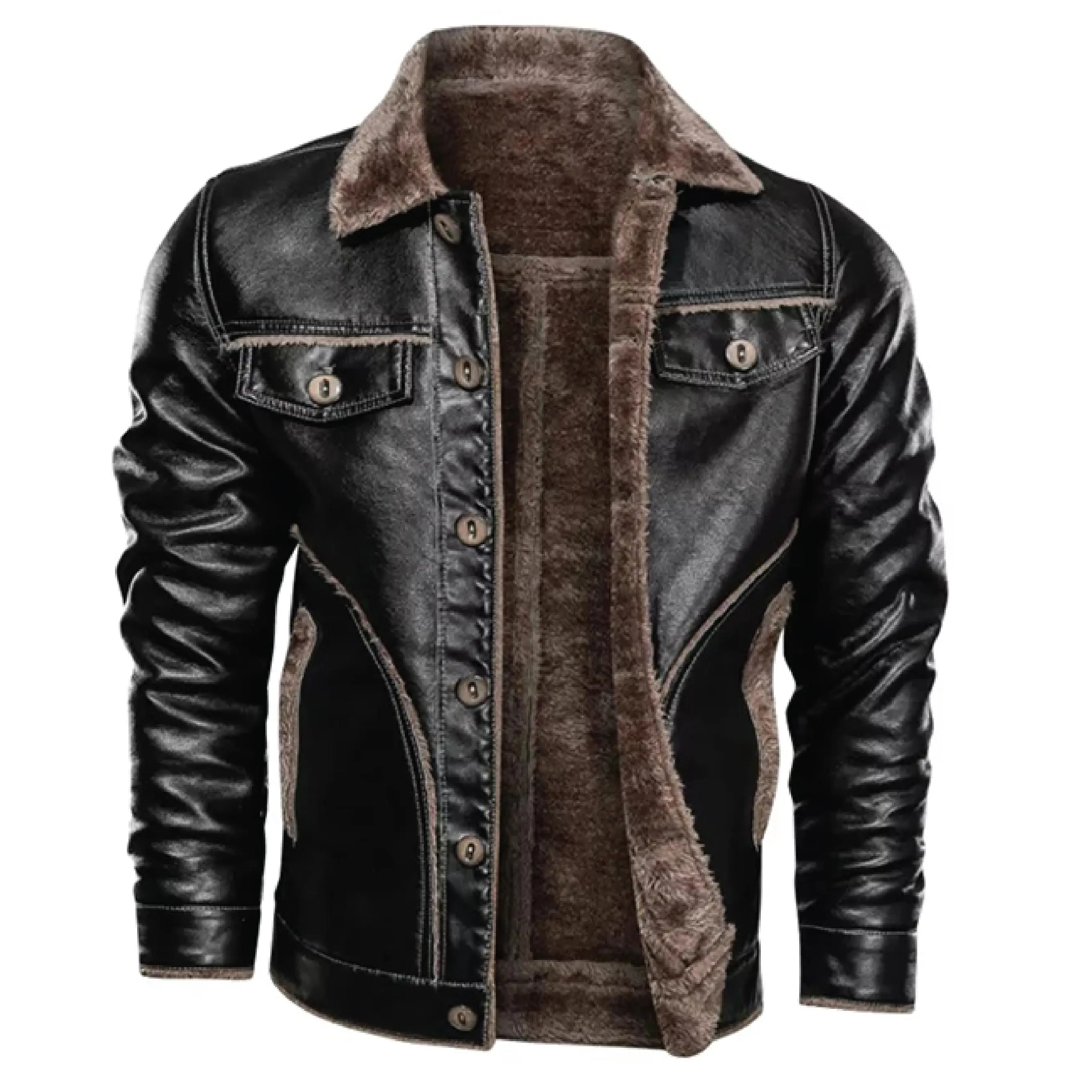 New Vintage Genuine Leather Jacket Men Genuine Mens Leather Jacket