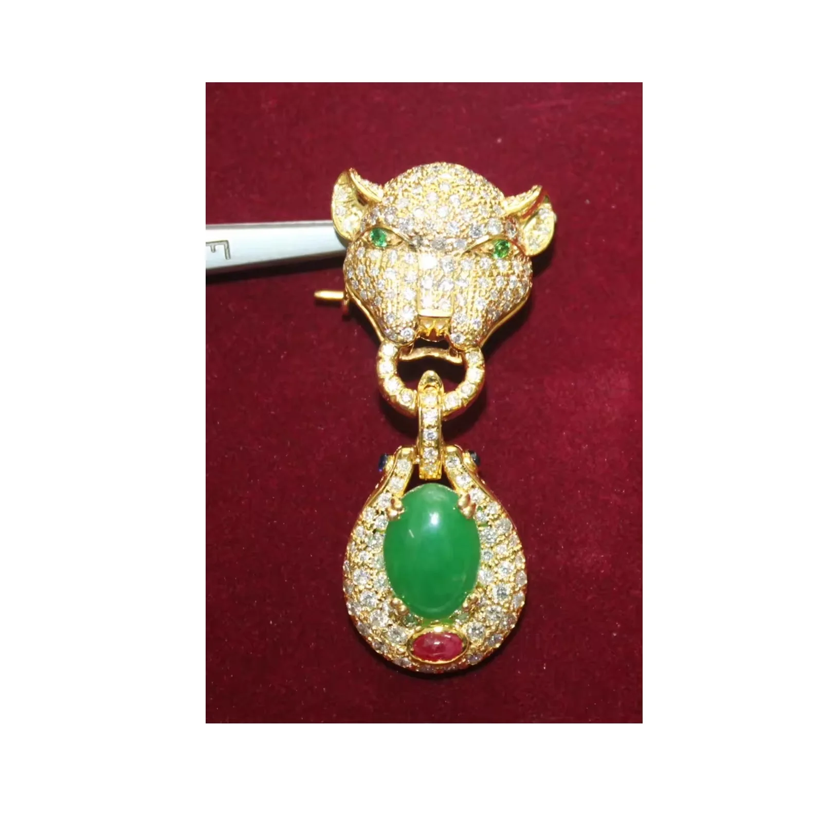 Personalized Designer custom Pendant 3.21ct  Diamond Panther with Brilliant Cut Fine Jewelry Pendants for Women from India