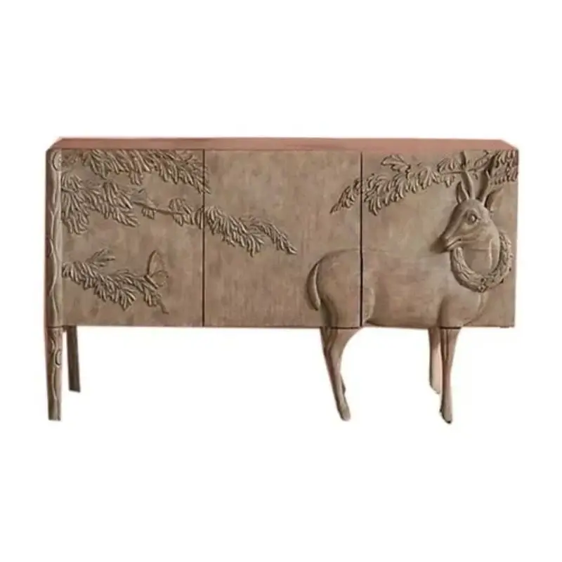 Modern Luxury Vintage Living Room Wooden Carved Handmade Bird Tree Hand Land Sky bar Natural Cabinet Sideboard Derma Chair