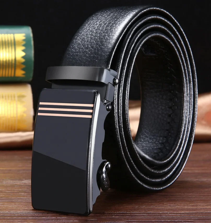 Men Leather Belt Mens Ratchet Belt Wholesale Automatic Buckle Ratchet Custom Men Dress Split Real belt