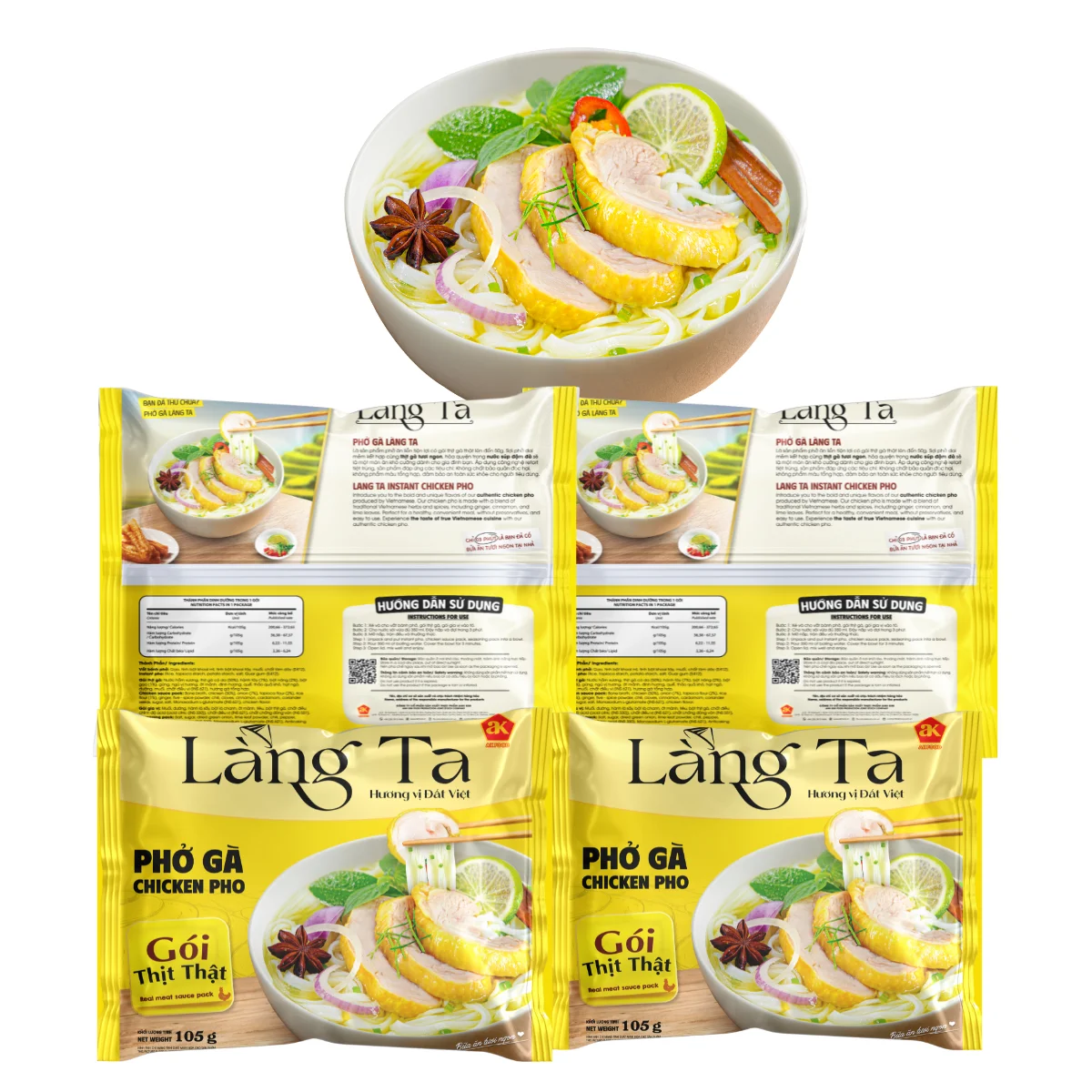 Курица быстрого приготовления 3 минуты рисовая лапша хорошая цена OEM HACCP ISO Vietnam высокое качество азиатская еда
