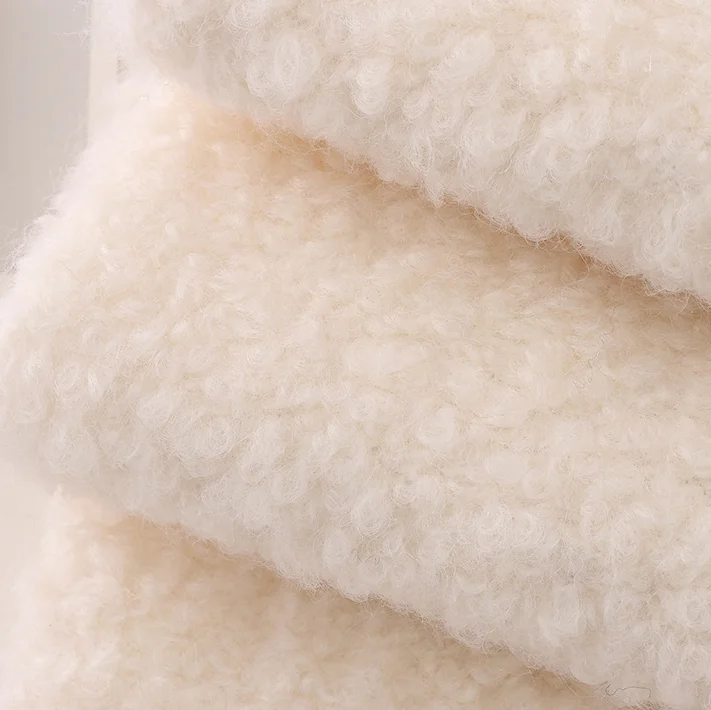 Multiple color options women winter overcoat woolen fabric solid color poly wool fabric