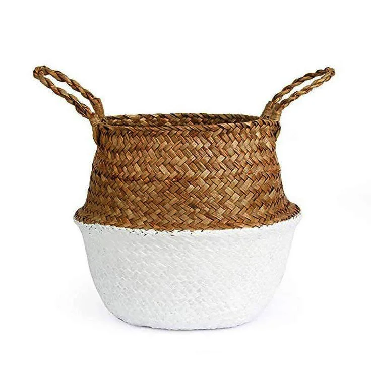 Elegant Look Set Of 2 Bamboo Rattan Basket New Arrival Good Design Laundry Storage Basket For Home Decor