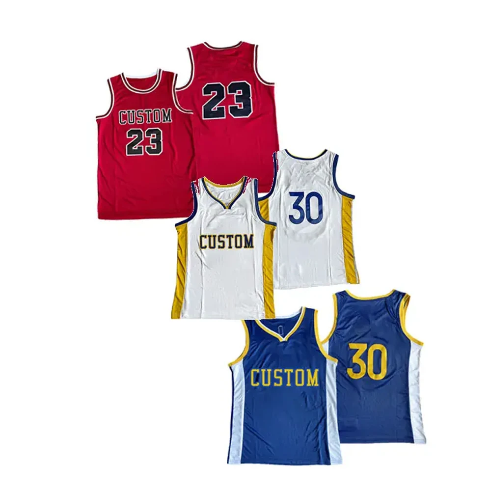 Customize able Round and V Collar Quick Dry Patent 100% polyester Fabric Basketball Jersey  Mens Basketball Uniform with Pocket