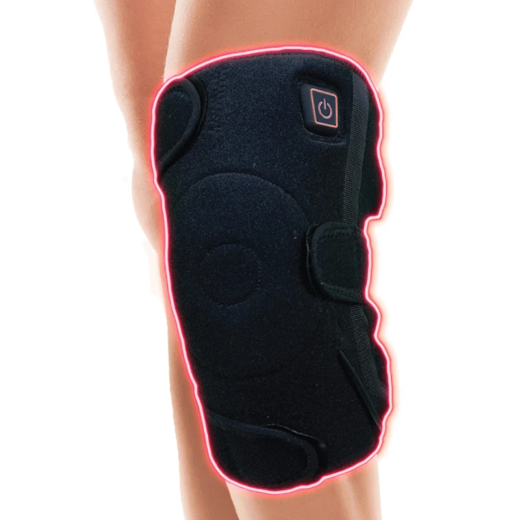 Portable 3.7V Rechargeable Battery Electric Heated Knee Brace Wrap Support With 3 Heat Settings For Arthritis Pain Relief