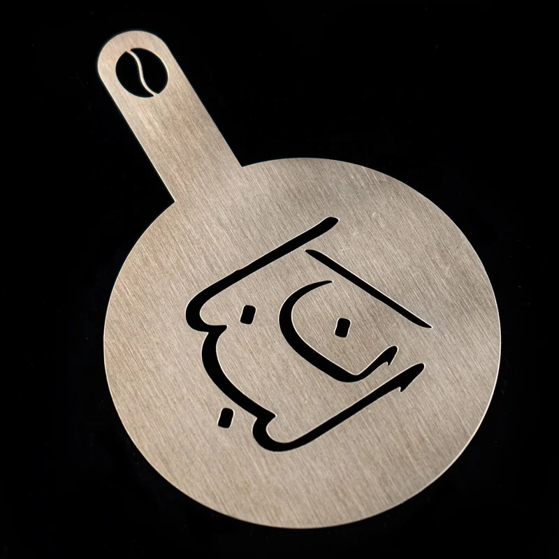 Custom Kitchen Accessories Stainless Steel Coffee Stencil Cappuccino Arts Templates Coffee Mould Cake Decorating Tool