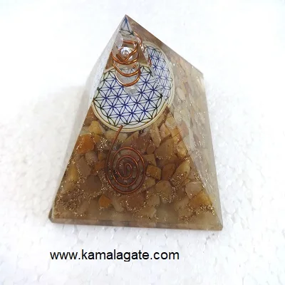 Wholesale Natural Rose Quartz Orgone Pyramid Agate Gemstone with Copper Coil Energy Generator Healing Orgonite Pyramid Sale