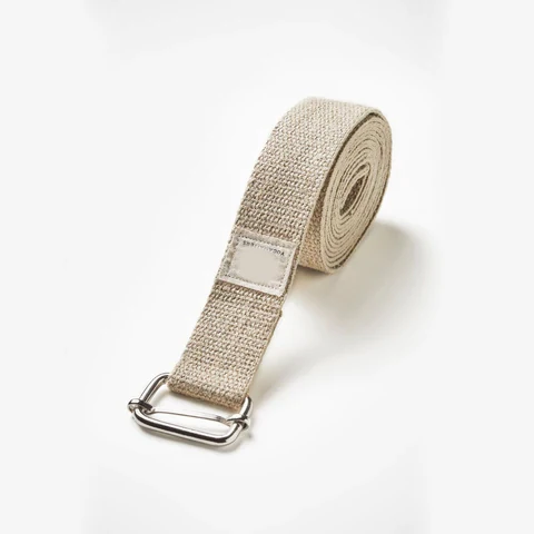 Custom Logo Exercise Polyester Cotton Fitness Carry Yoga Belt Premium Stretch Woven Yoga Straps