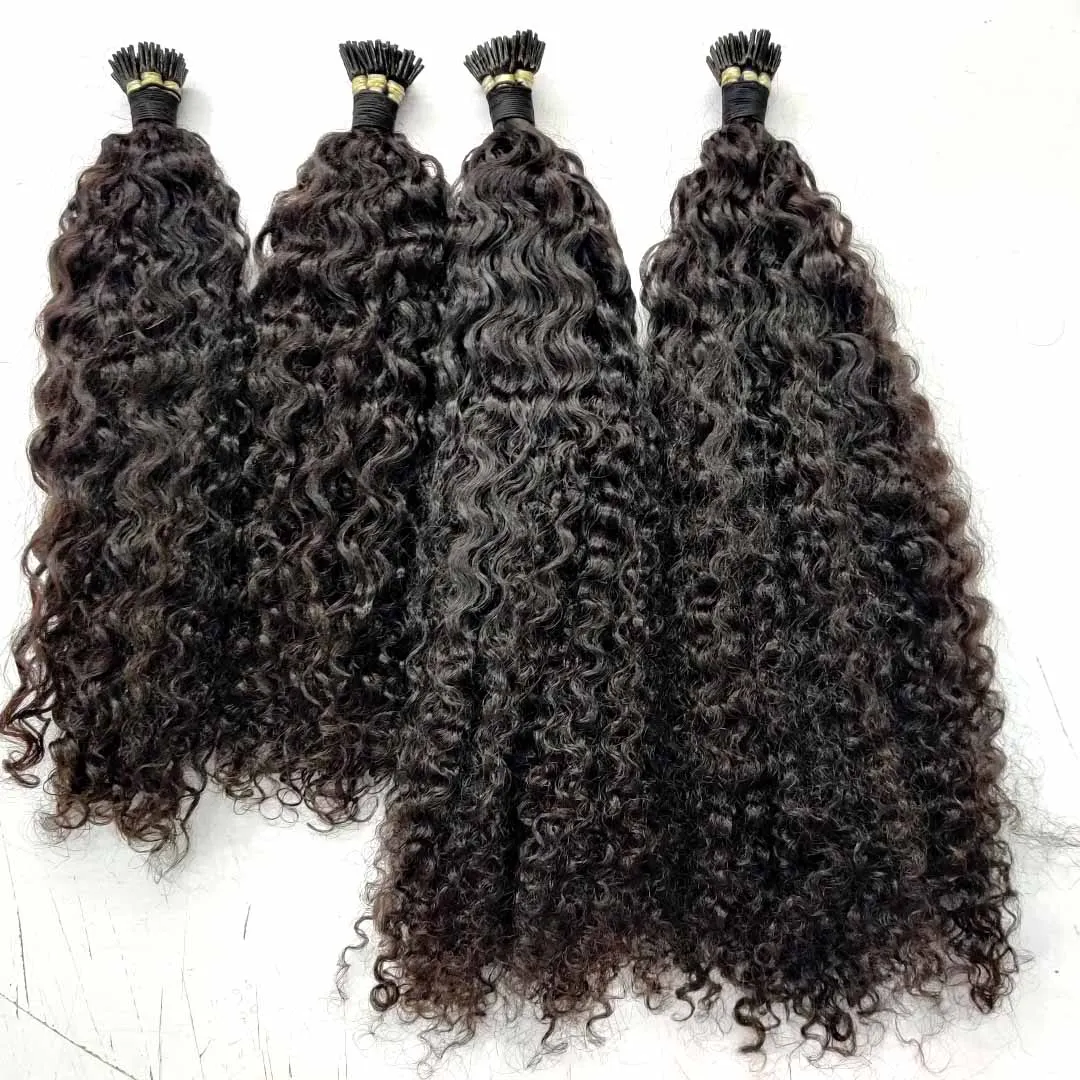 TIGHT CURLY ITIP HAIR TIGHT CURLY MICROLINKS EXTENSIONS WITH ZERO SHEDDING AND TEARING BEST VIRIGN KERATIN TIPS EXTENSIONS
