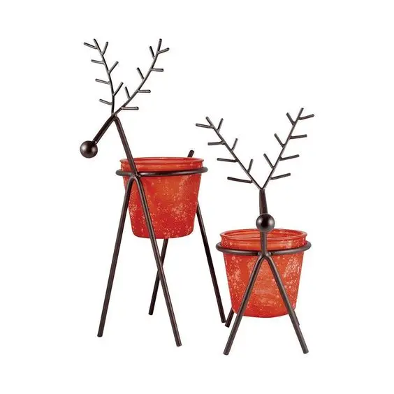 Reindeer Shape Wire Candle Holder Stand Factory Price Unique Christmas Decorative Ornament Shelf & Table Decor High Quality