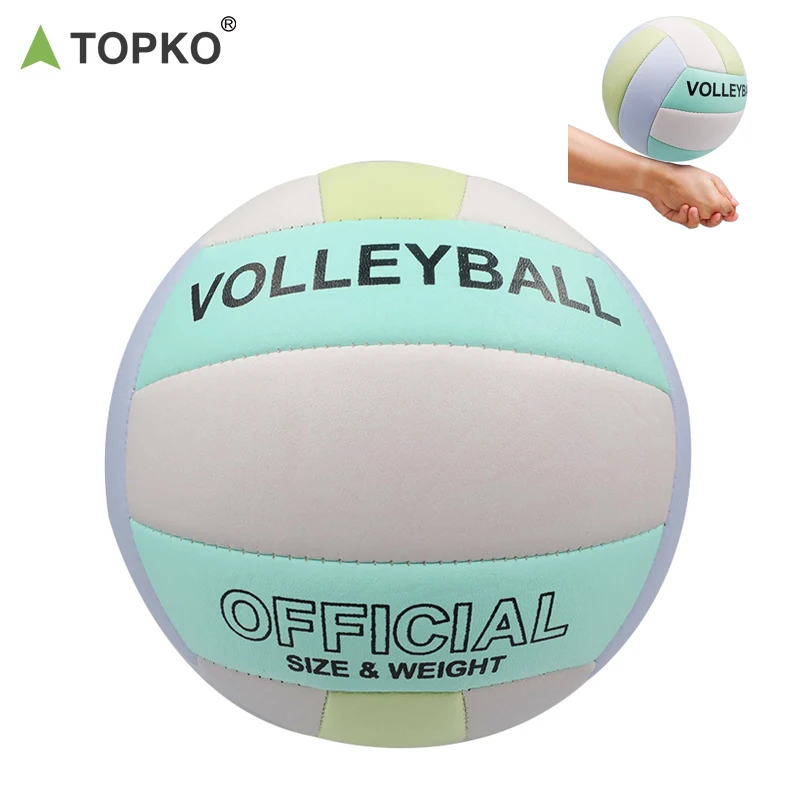 TOPKO Outdoor Indoor High Quality Pvc+Rubber Volleyball Size 5 Beach Match Volleyball Ball Adult Colorful Practice Volleyball