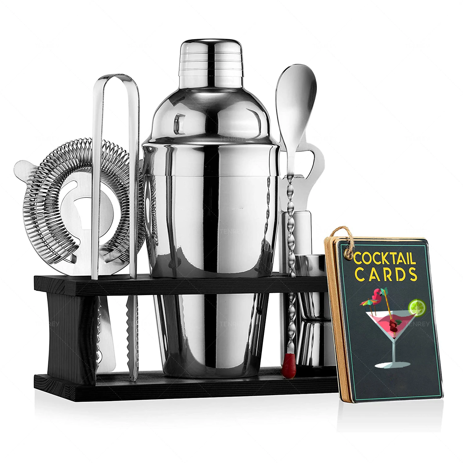 Stainless Steel Cocktail Shaker Set Bartending Kit 8pcs Cocktail Boston Shaker Set