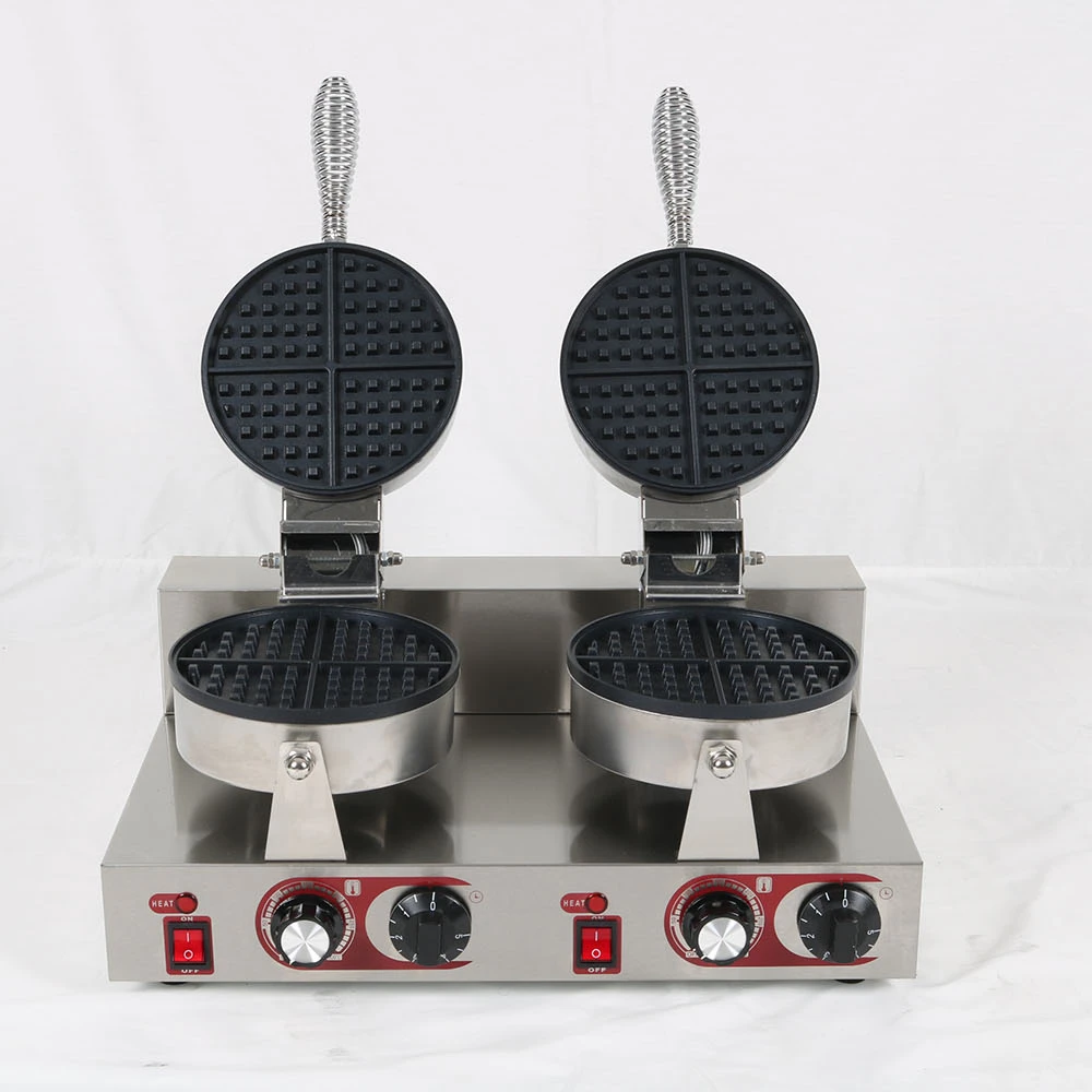 Commercial Electric Waffle Cone Maker Double Plate Stainless Steel Kitchen Equipment for Baking & Cooking for Hotel Use