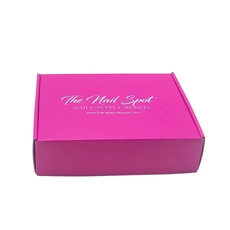 Custom Free Sample Logo Pink Color Cosmetic Corrugated Packaging Mailer Box Shipping Box Paper Box