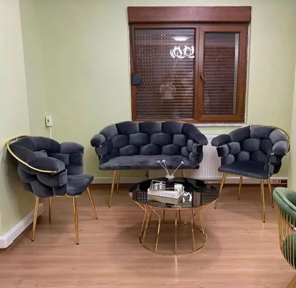 Wholesale Hot Seller Cheap Scandinavian Lounge Sofa 2 Seat Furniture Modern Roman Flower Design Living Room Sofas  Made in Turk