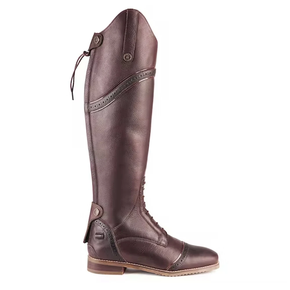 Factory Horse Riding Boots Helmet Storage Bag Leather Equestrian Bag with Crop Holder