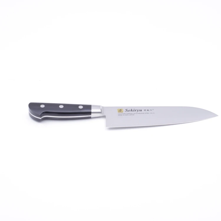 Sekiryu 180mm 33 Layers Damascus VG-10 Stainless Steel Knife,ABS Plastic Handle with Stainless Bolster Santoku