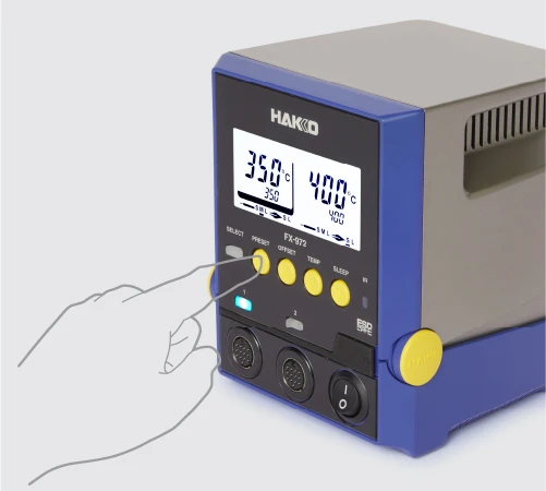 Hakko Digital 200W Dual Port Soldering Station FX972 ORIGINAL FX-972 Heavy Duty Solder Station Lead Free ESD Safe T39 Tip