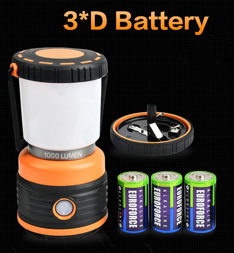 Outdoor Abs Plastic Camping Light New Abs Rubber Material Waterproof 1000 Lumen Camping Lamp Lantern with 4 Modes