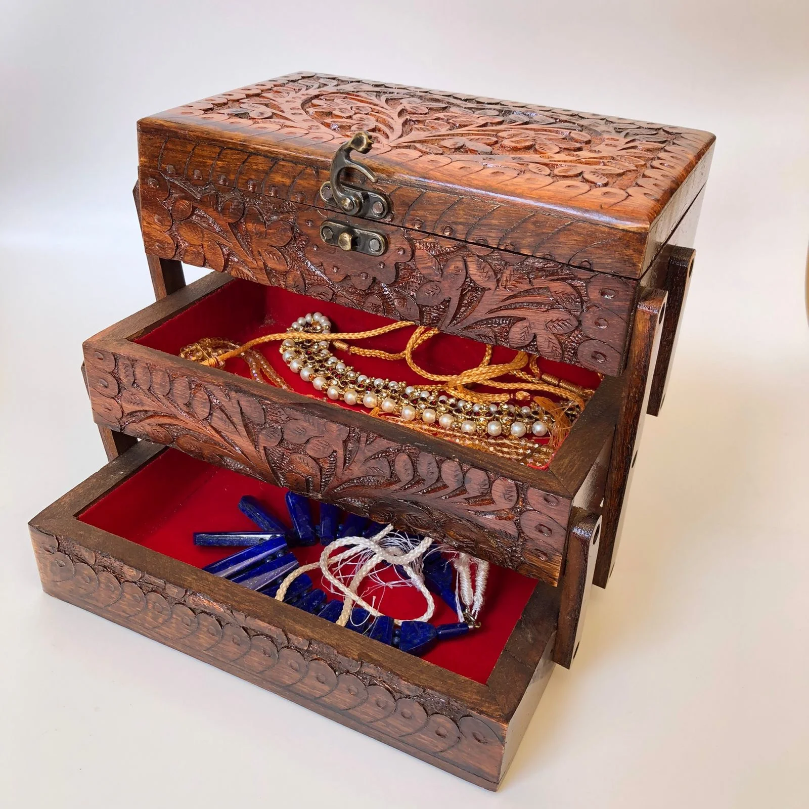 Hand Carved Best Quality Wooden Jewelry Box in just $5