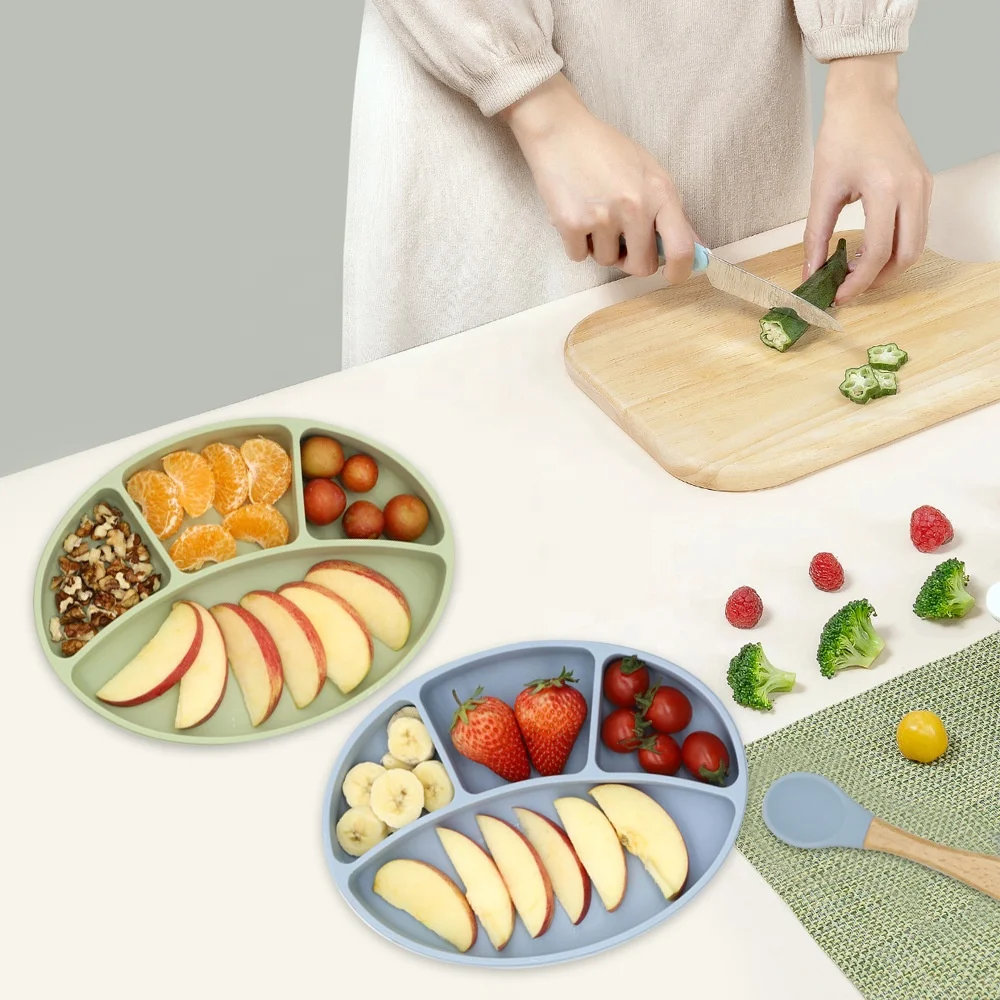 Korean Ins Style  Factory Direct Multi Color Baby Feeding Training Solid Food Bowl Silicone Snack Food Supplement Bowl