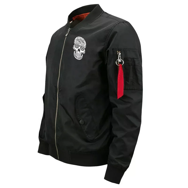 Factory OEM Custom 100% Cotton Mens Zip Up Cardigan Sweater BLACK Ribbed Full Zipper Knitted Bomber Jacket For Winter