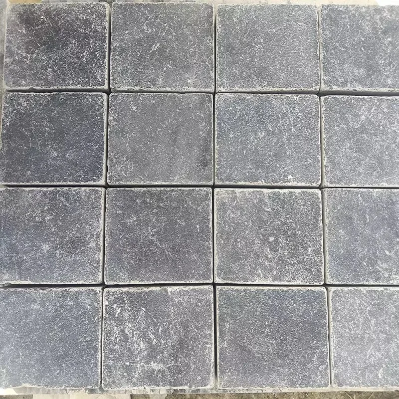 Tile for Construction Marble Stone Paver Vietnam Natural Bush Hammered Blue Limestone with Dark Blue Sale Popular Minimalist Cut