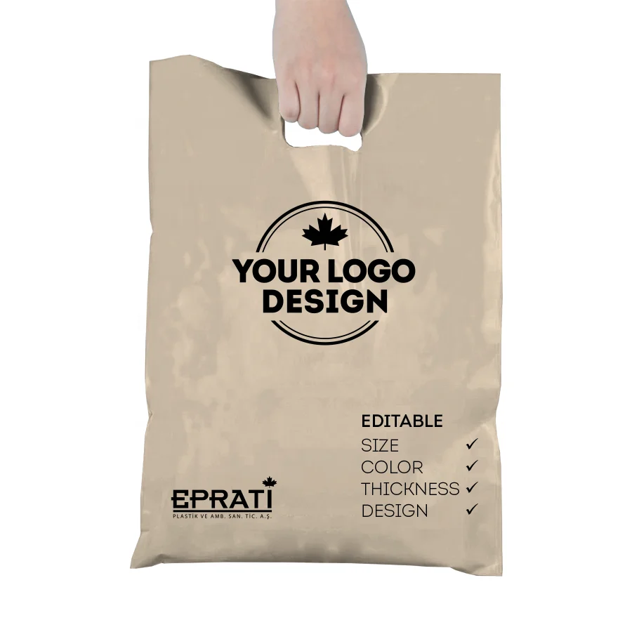 Eco-Friendly High Quality Wholesale Reinforced Die Cut Plastic Bag With Handle For Business from Turkey