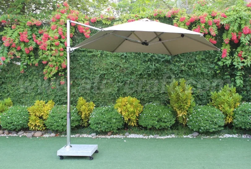 Outdoor Stable Stainless Steel Patio Umbrellas & Bases Eccentric Parasol Coffee Restaurant Beach Swimming Pool-Outdoor Furniture