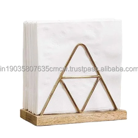 Hot Sale Latest Model Table Decorative Metal Napkin Holder with Gold Plated for Home Hotel Use in Wholesale Price