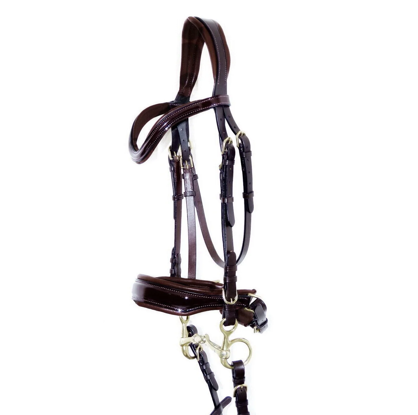 Anatomic Bridle Freeway Stellar AQUAMARINE BLUE Crystal Piping BLING Patent Hot Multi Color Genuine Leather Horse Bridle