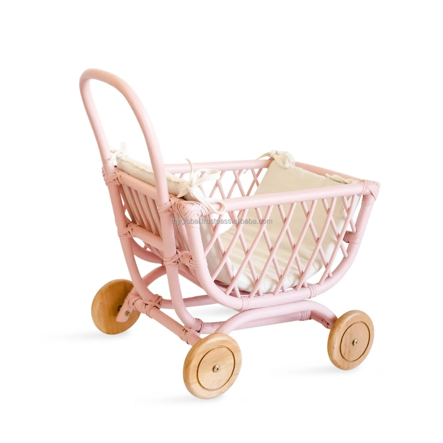 Популярная трендовая детская ротанговая коляска детские игрушки маленькая для кукол винтажная симпатичная из ротанга