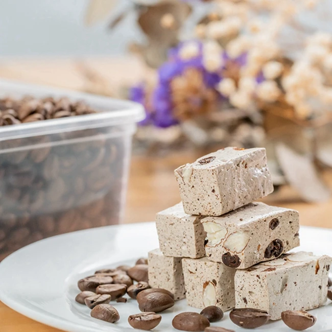 Hot Selling Semi-soft Coffee Almond Nougat Coffee Flavour Candy Manufacturer
