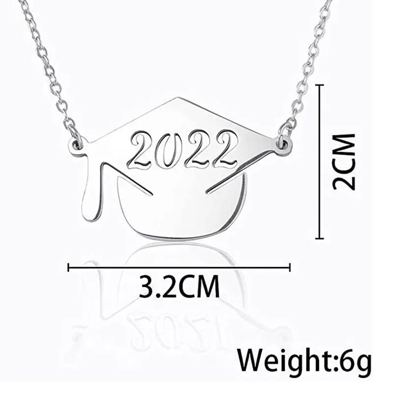 wholesale jewelry student school class of 2025 stainless steel graduation college necklace