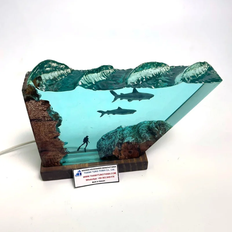 Epoxy lamp astronaut night light wood resin Decoration Sleep Bedroom lamp Creative 3D Light WhatsApp: +84 961005832