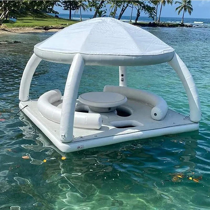 Плавающий мобильный бар в море надувной бар платформа палатка надувной водяной бар напитки бассейн